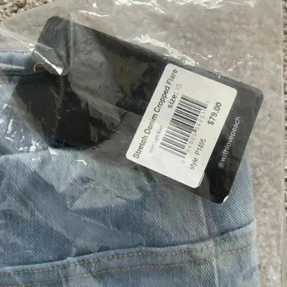 Peach: Stretch Denim Cropped Flare - Picture 7 of 7